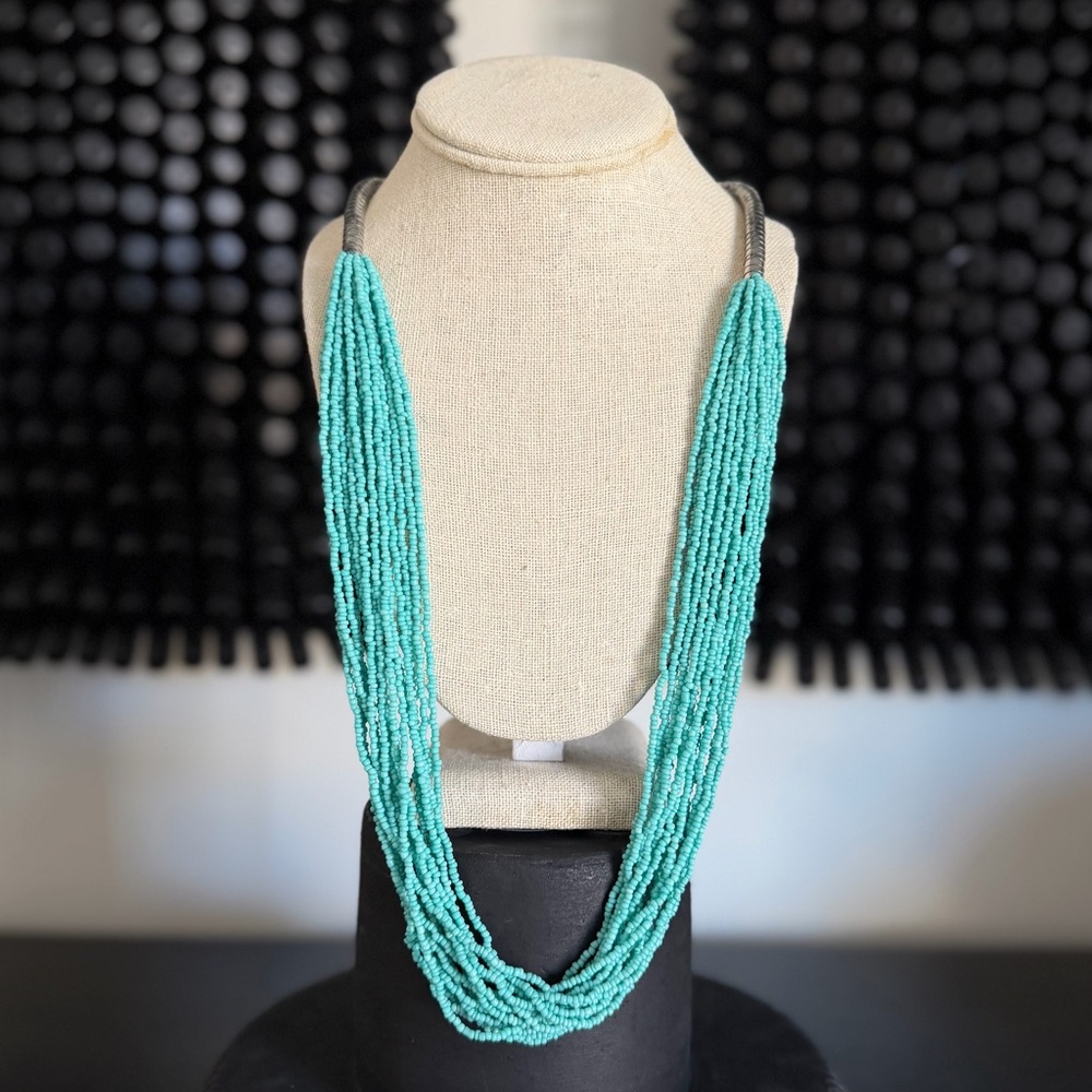 Turquoise Multi-Strand Beaded Necklace